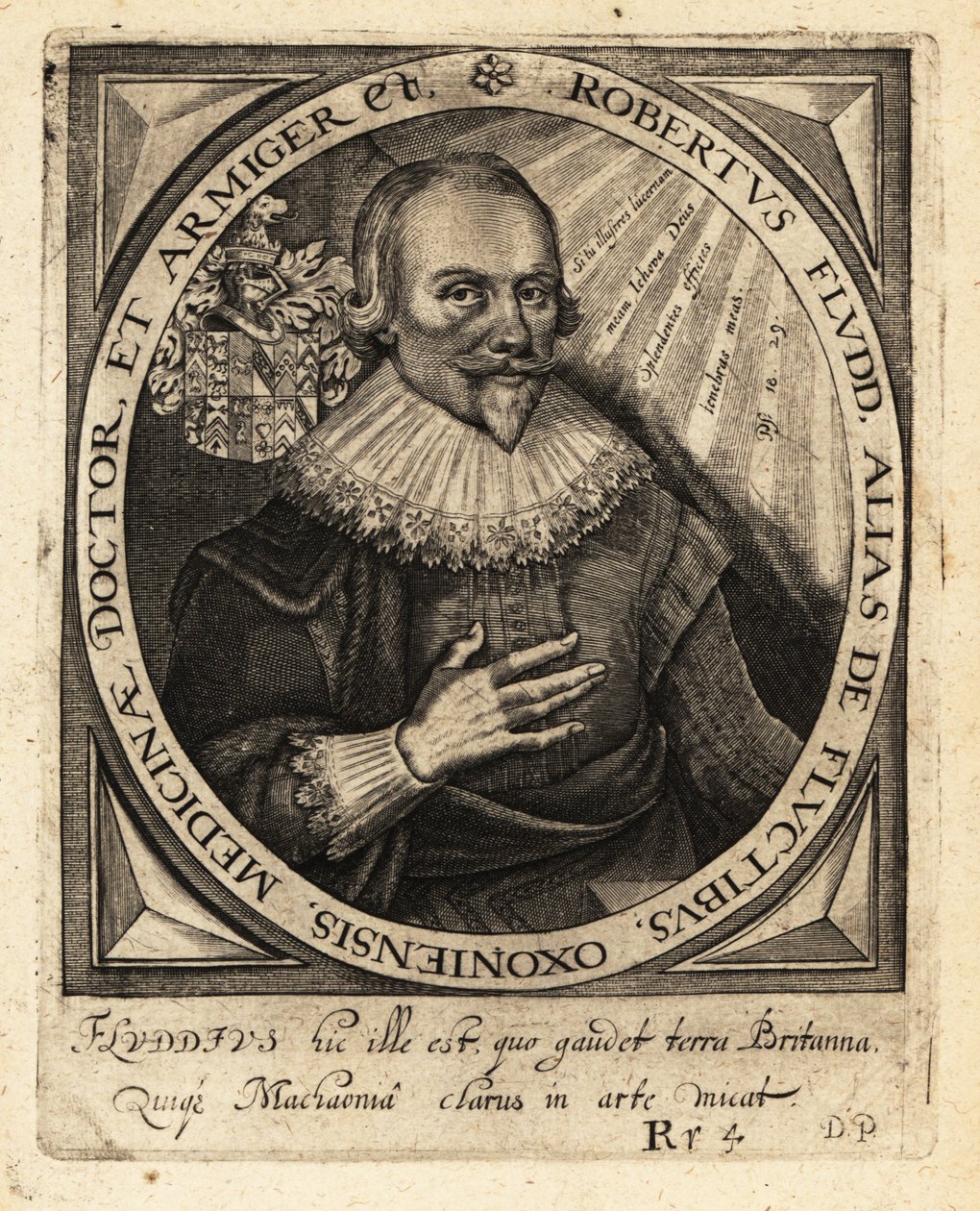 Robert Fludd angol paracelsi orvos. alkotó: Theodore de Bry