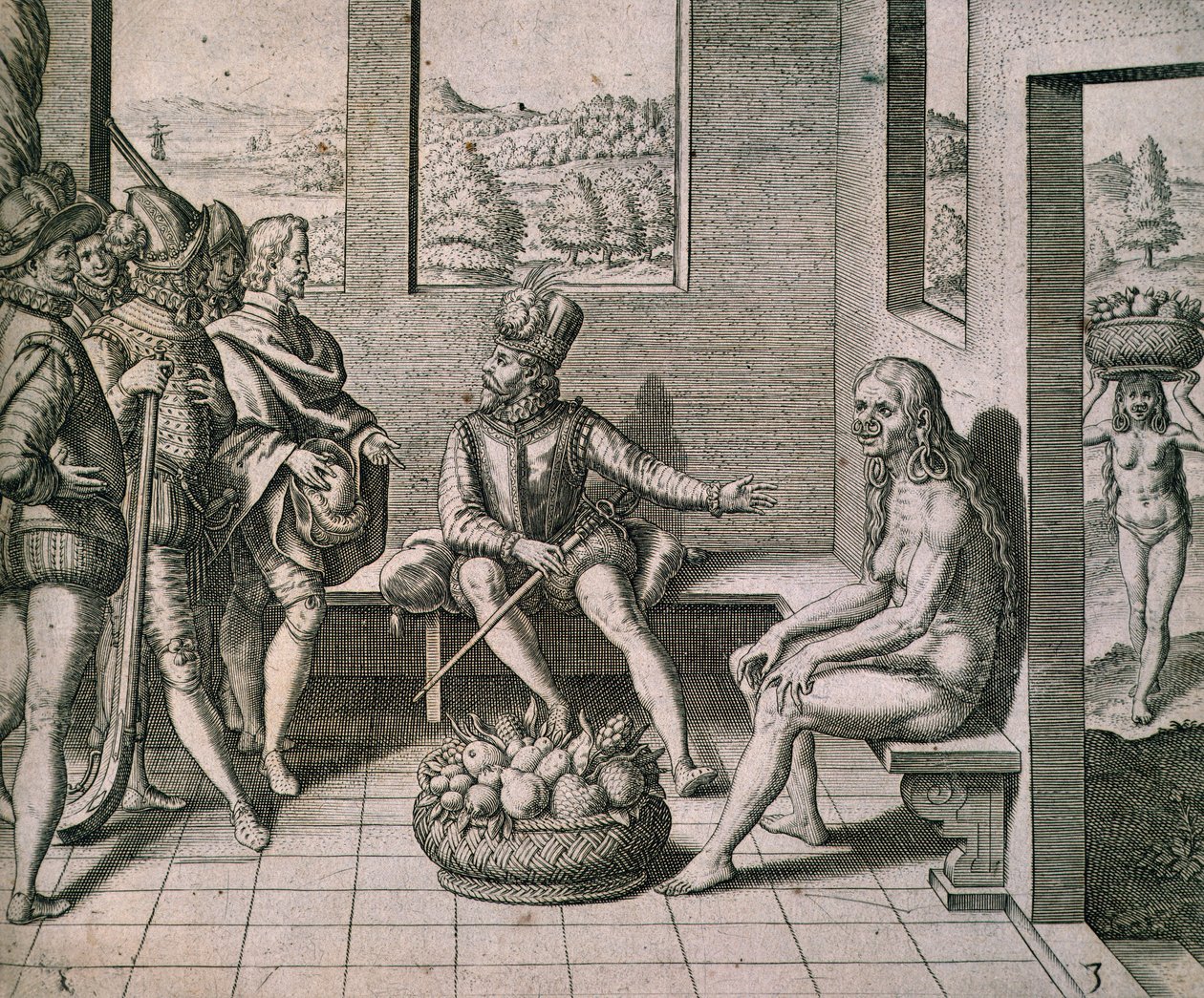 Theodore de Bry spanyol hódítók találkoznak őslakos nőkkel Amerikában alkotó: Theodore de Bry