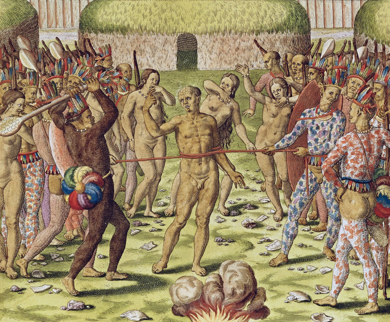 Az ellenség kivégzése a topinambous indiánok által, 1562 alkotó: Theodore de Bry