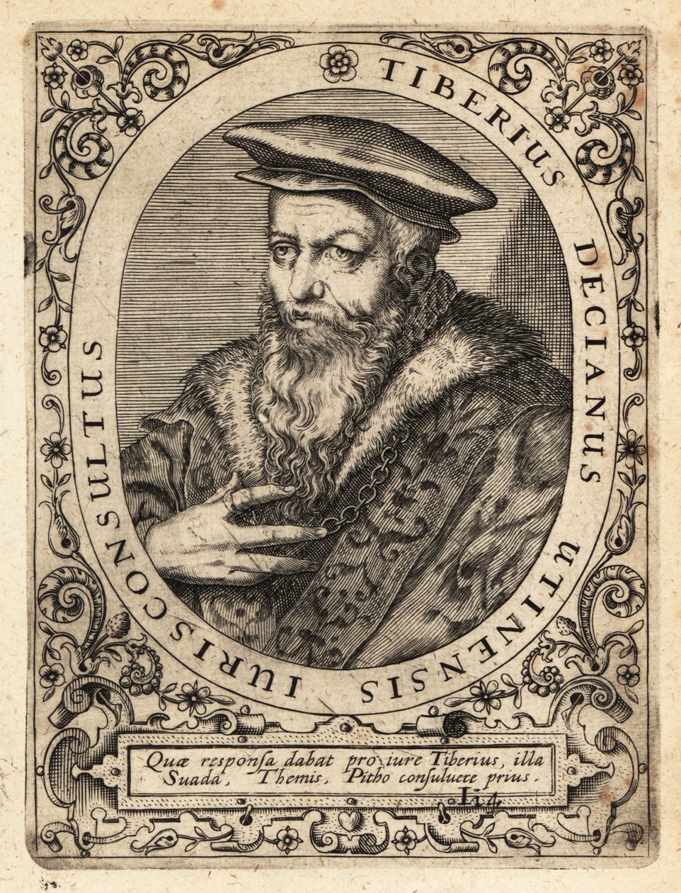 Tiberio Deciani, olasz jogász. alkotó: Theodore de Bry