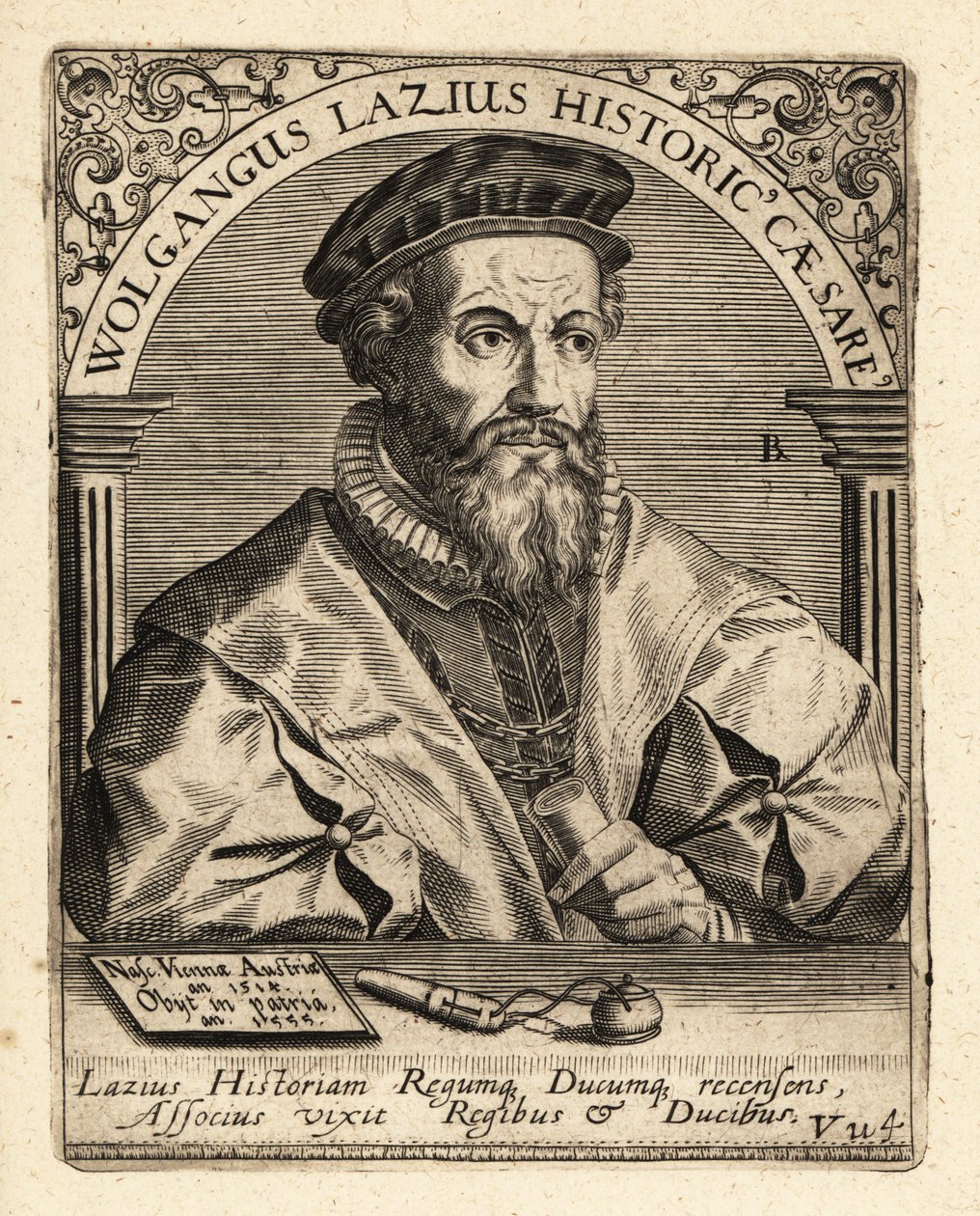 Wolfgang Laz osztrák térképész és történész. alkotó: Theodore de Bry