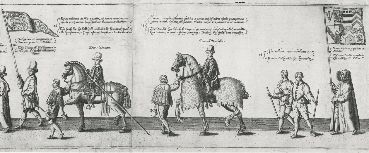 Yeomen bevezeti Sir Philip Sidney temetkezési csoportját a Szent Pál-székesegyház felé vezető úton, 1587 alkotó: Theodore de Bry