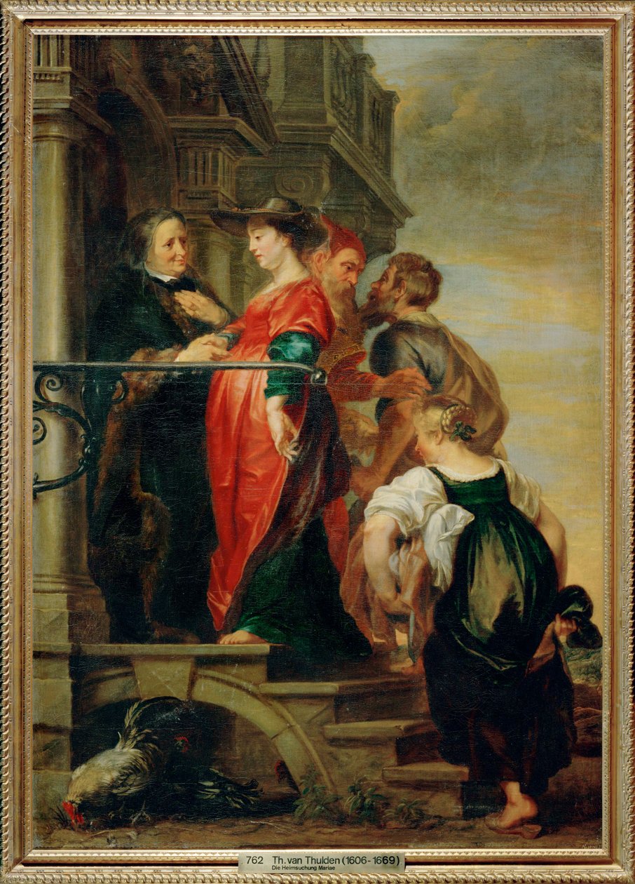 A látogatás - Szent Mária meglátogatja Szent Erzsébetet (festmény, vászon) alkotó: Theodore van Thulden