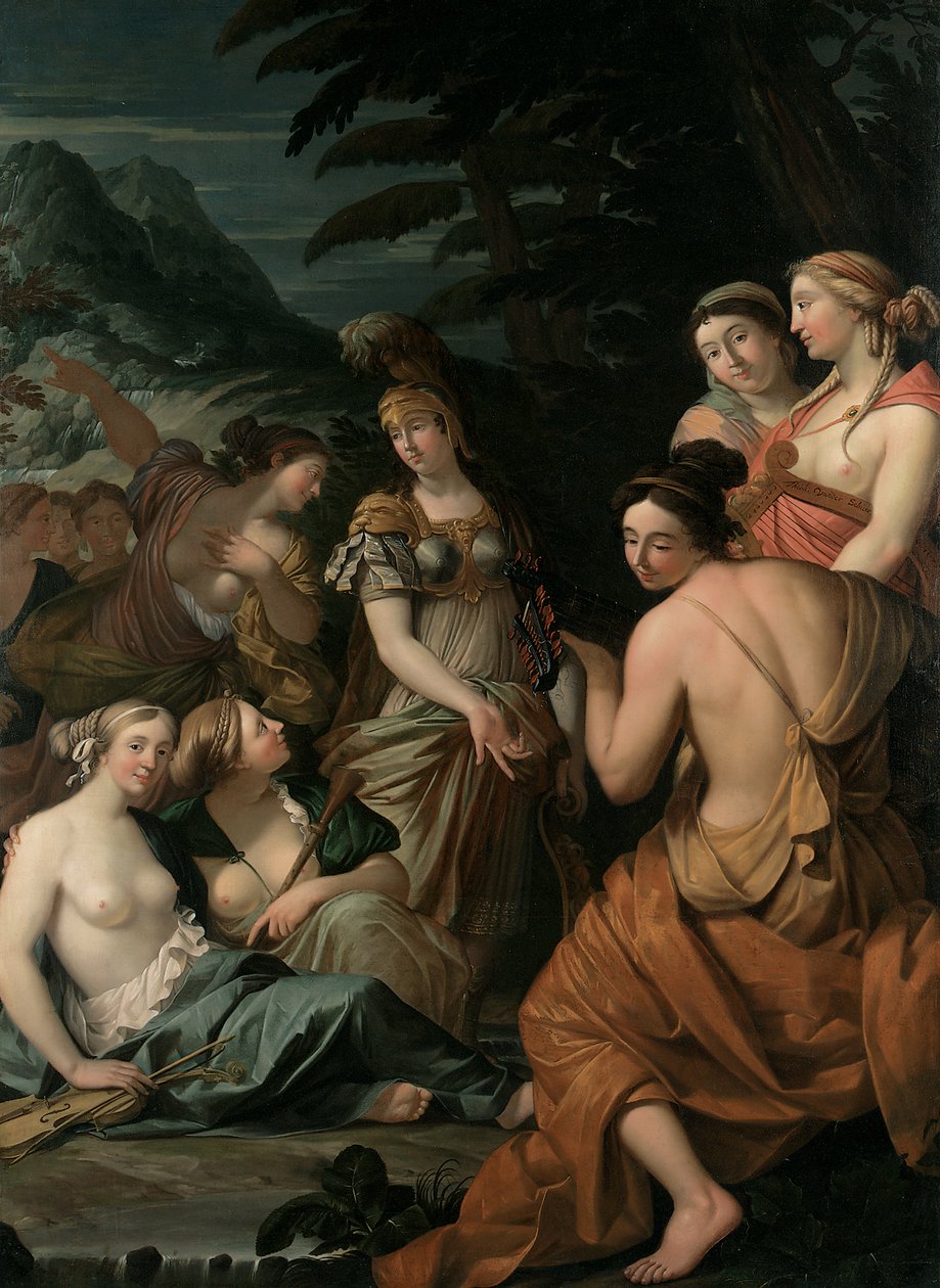 Minerva és a múzsák a Helikon-hegyen, 1675 alkotó: Theodorus van der Schuer