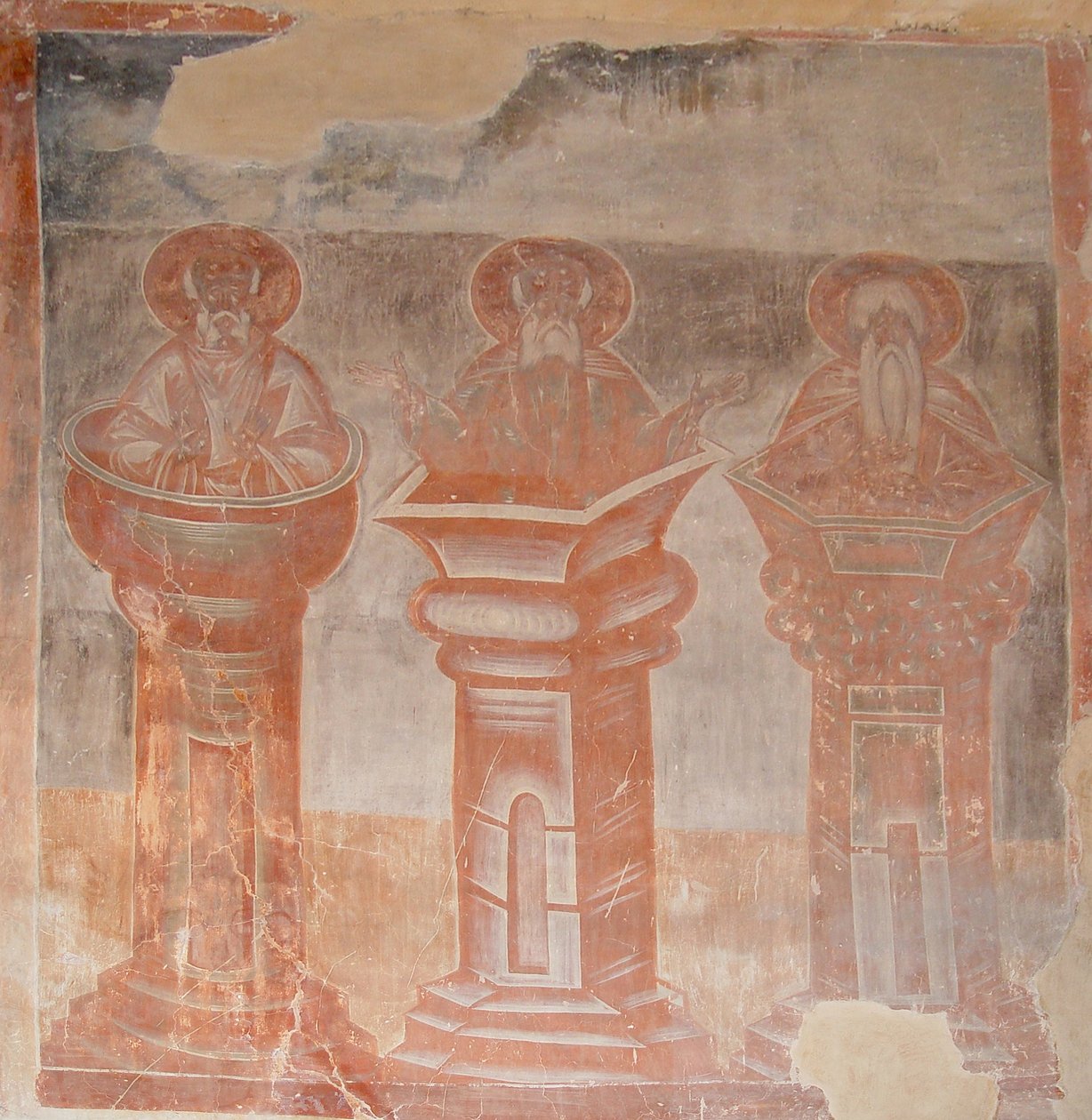 Szentek Simeon Stylites idősebb, Simeon Stylites az ifjabb és Alypius a Stylit, 1378 alkotó: Theophanes the Greek