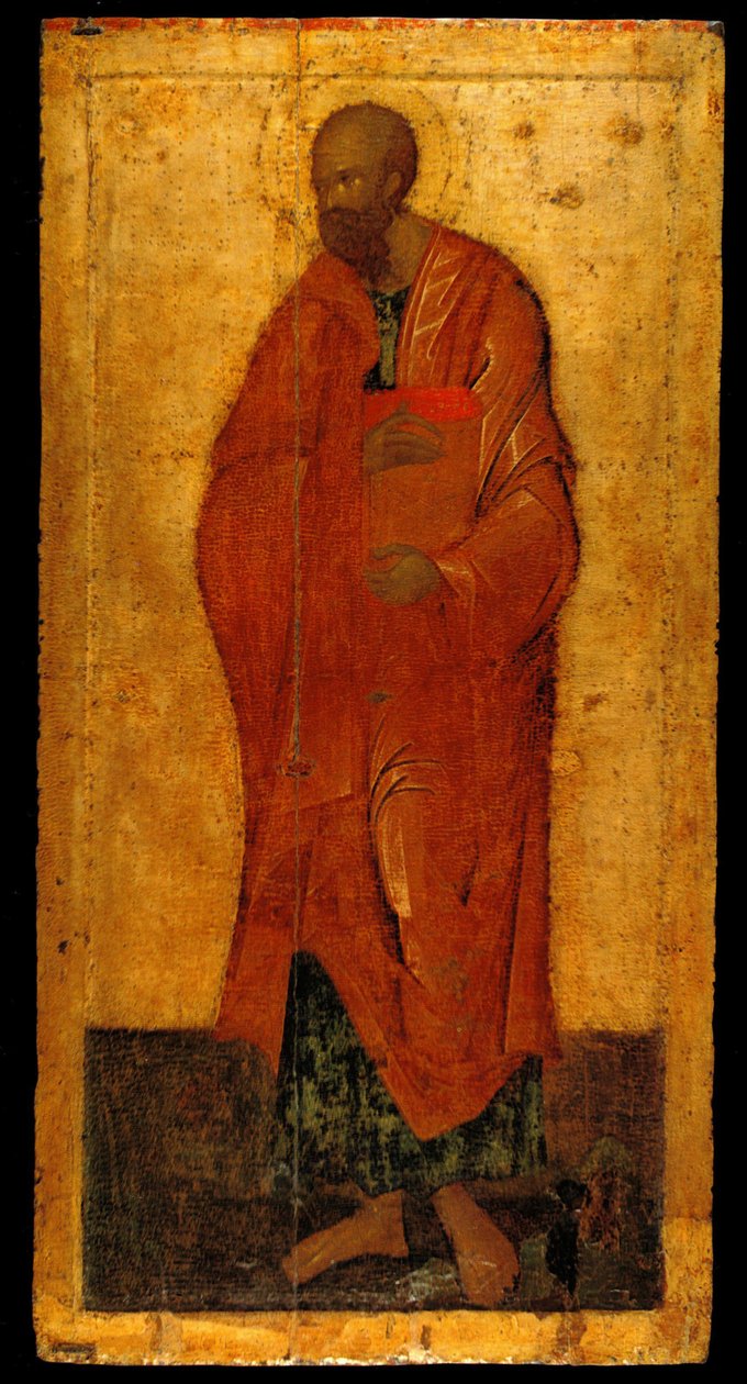 Pál apostol. Ikon a Deesis Iconostasisból, a 14. század utolsó negyede alkotó: Theophanes the Greek