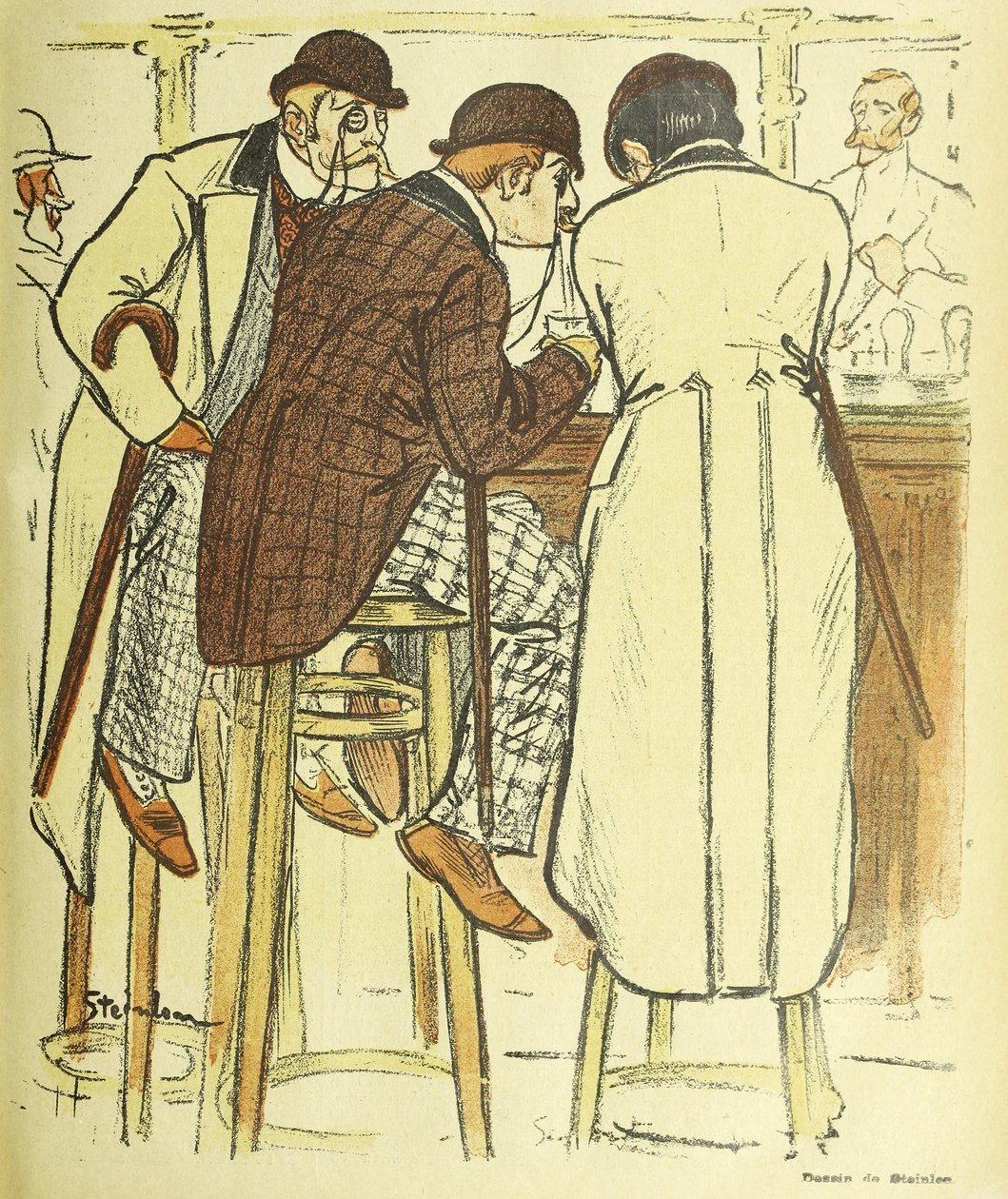 A bárban, a Gil Blas Illustre kocsmából. 1899 alkotó: Théophile Alexandre Steinlen