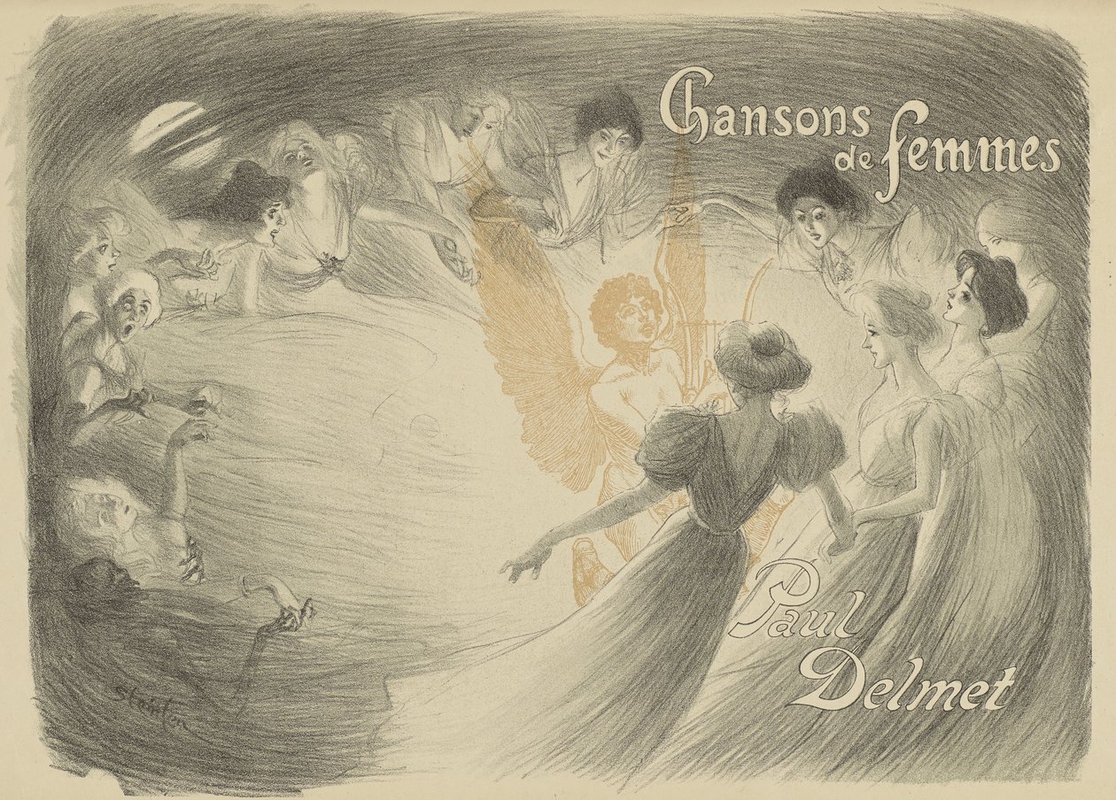 Borító a Chansons de femmes könyvből, 1897 (transzfer litográfia szőtt papíron) alkotó: Théophile Alexandre Steinlen