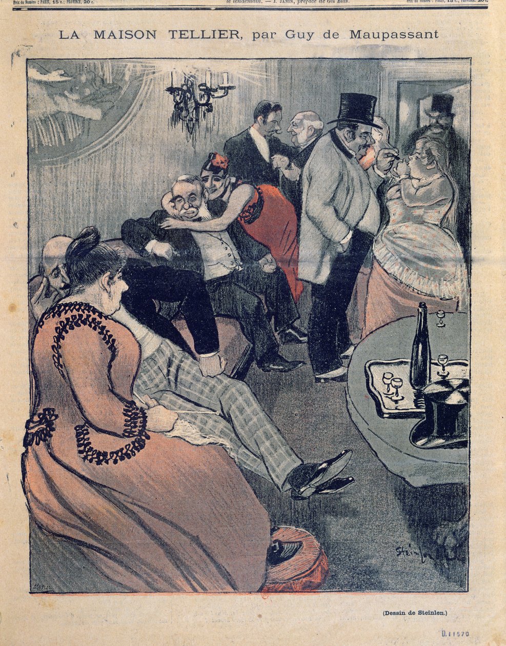 Illusztráció a „La Maison Tellier”-hez, Guy de Maupassant (1850-93), a „Gil Blas” borítólapja, 1892. október 9. (részlet) (lásd még 199745) alkotó: Théophile Alexandre Steinlen
