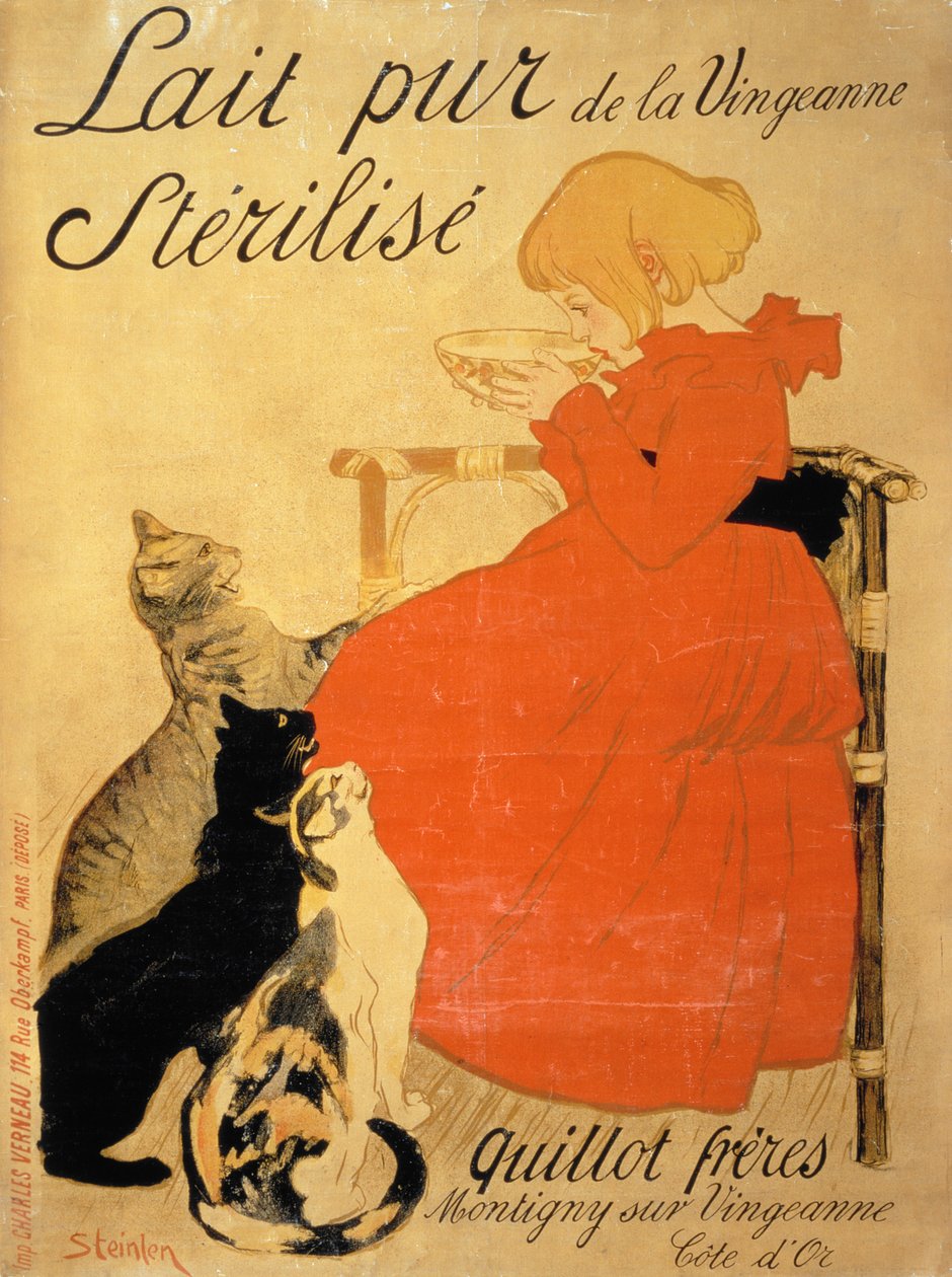 "Pure Sterilized Milk from La Vingeanne", 1894 alkotó: Théophile Alexandre Steinlen