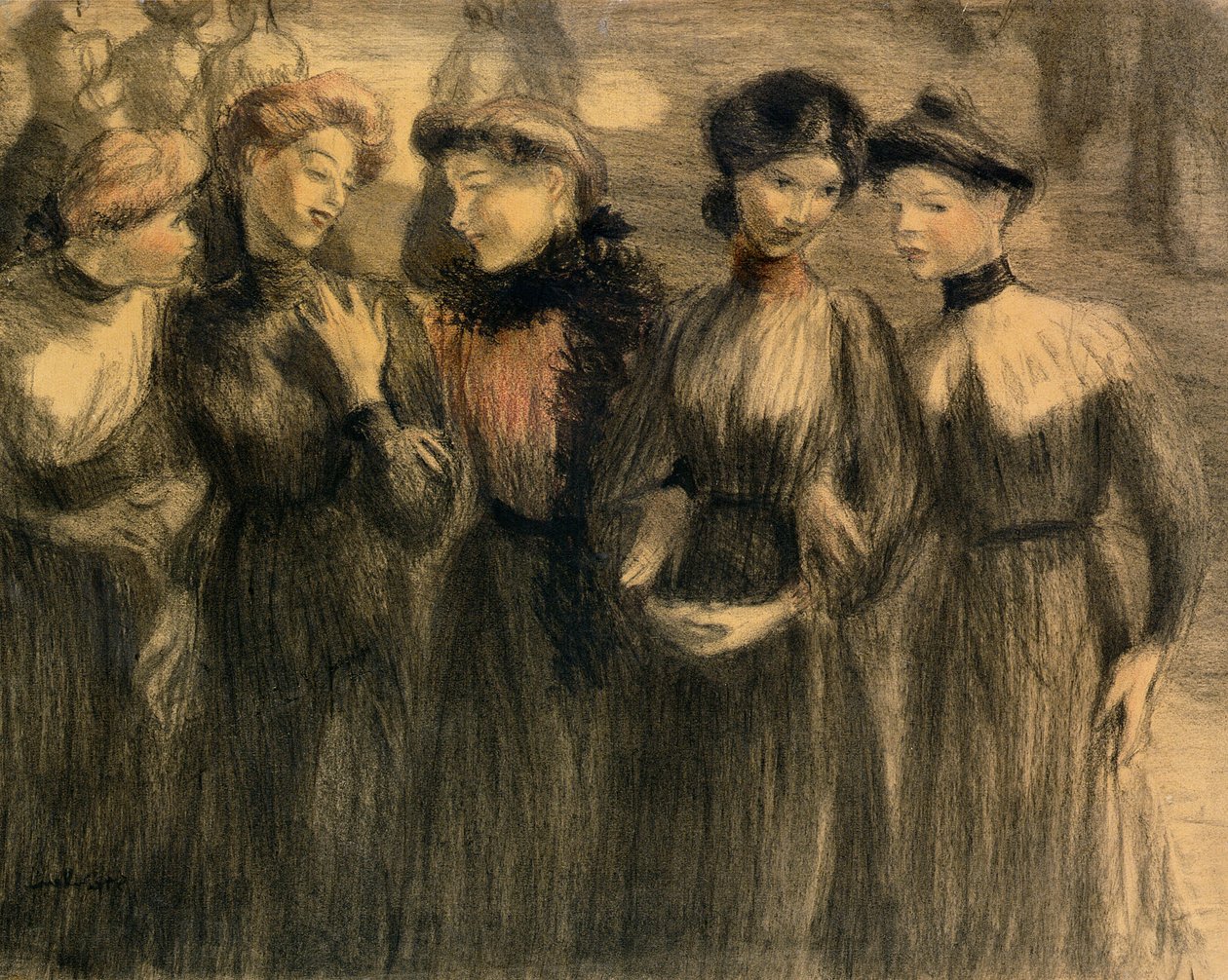 The Walk, 1881 körül (pasztell, papíron) alkotó: Théophile Alexandre Steinlen
