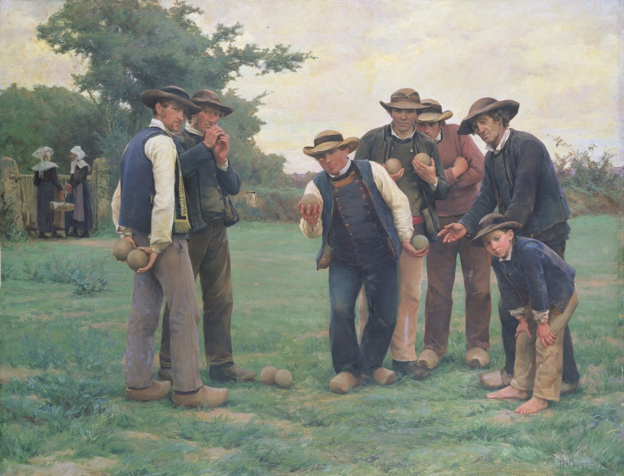 Boules játék Concarneau külvárosában alkotó: Theophile Louis Deyrolle