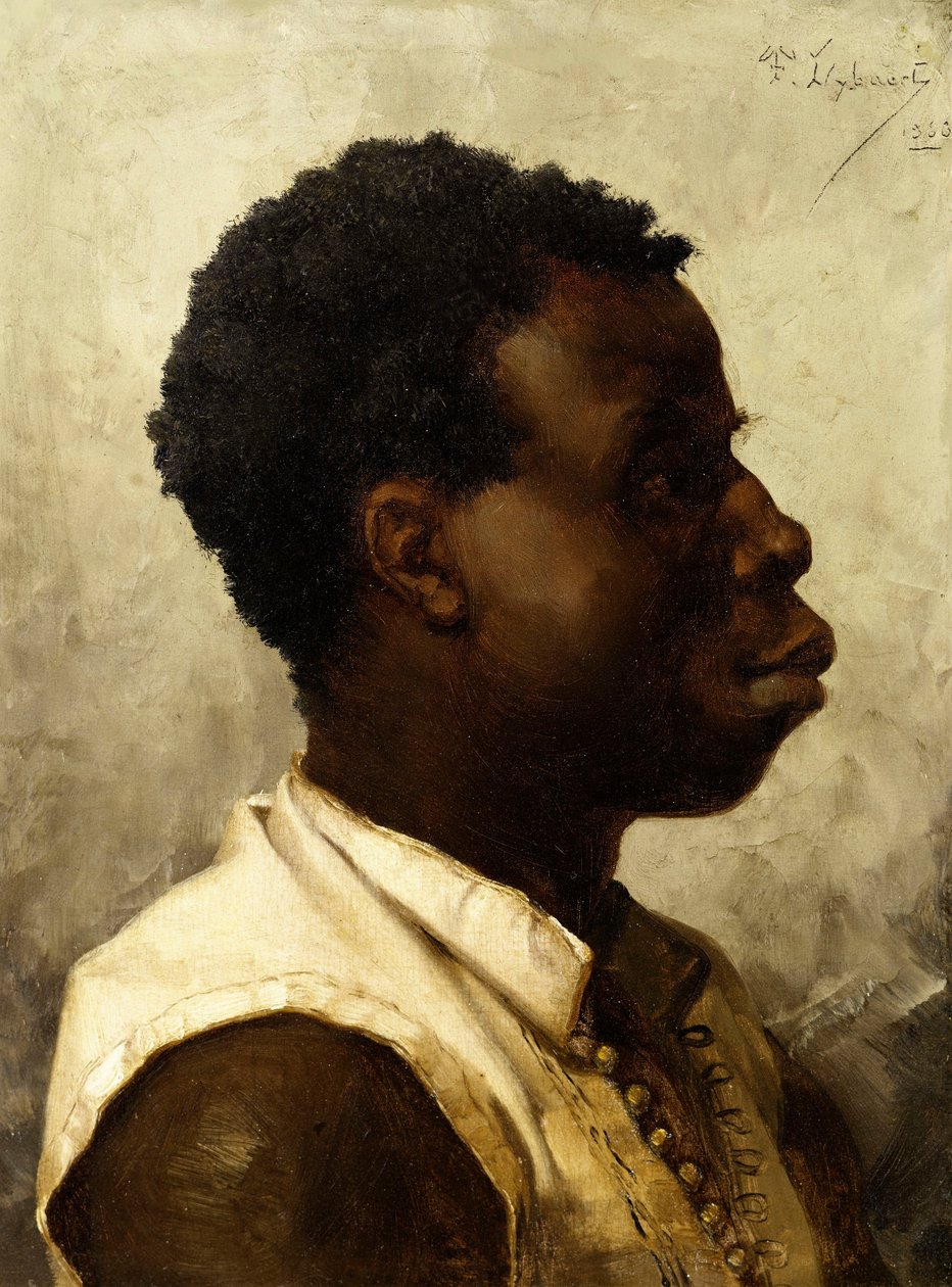 Egy fiatal afrikai portré, 1883 alkotó: Theophile Marie Francois Lybaert