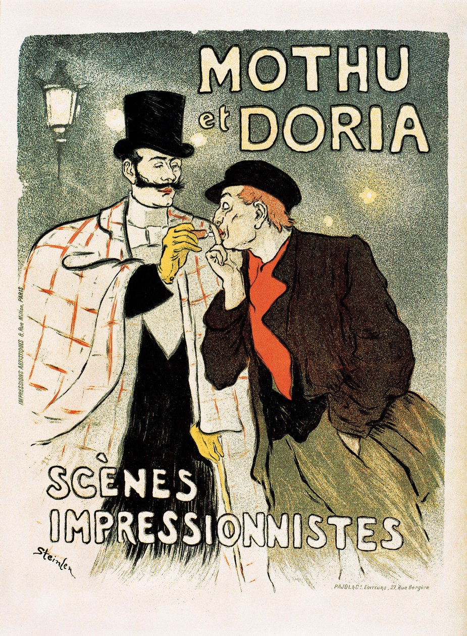 Mothu és Doria énekesek reklámplakátja alkotó: Théophile Alexandre Steinlen