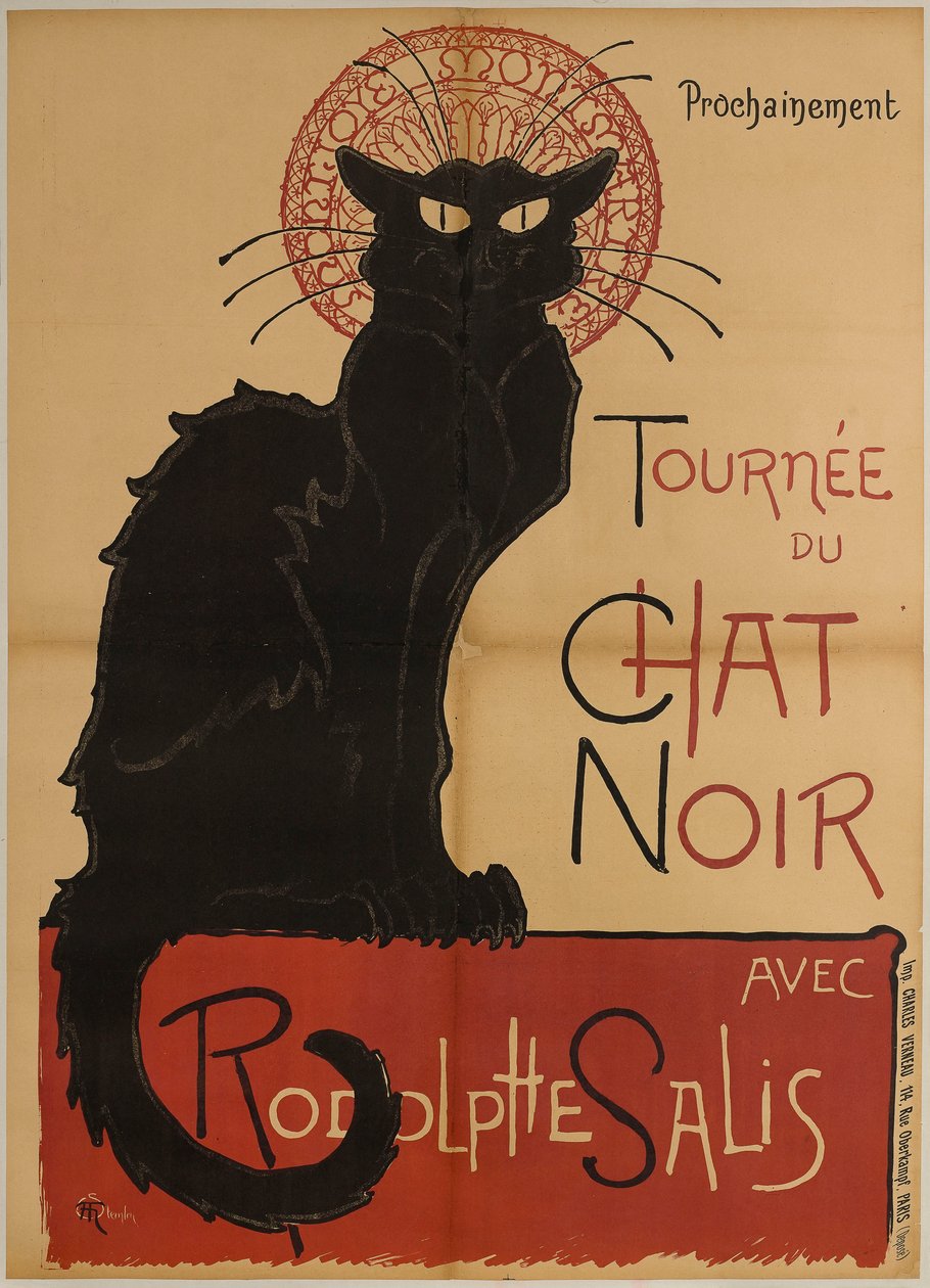 A Cabaret du Chat Noir turné reklámplakátja alkotó: Théophile Alexandre Steinlen
