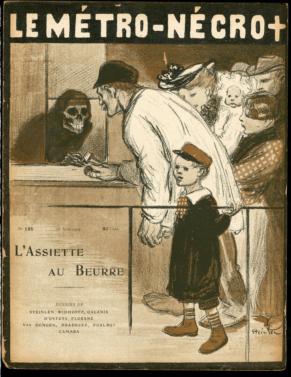 A „The Butter Plate” borítója, 125. szám, Satirique en Colors alkotó: Théophile Alexandre Steinlen