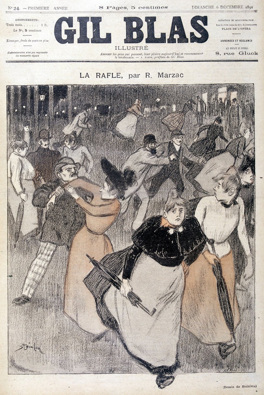 Steinlen rajza: Gil Blas, 1891.06.12. alkotó: Théophile Alexandre Steinlen