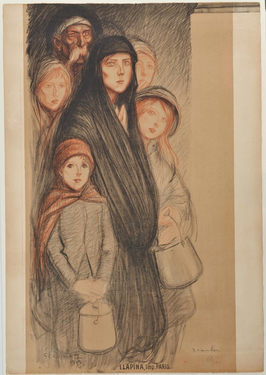 Belgiumban a belgák éheznek, 1915 alkotó: Théophile Alexandre Steinlen