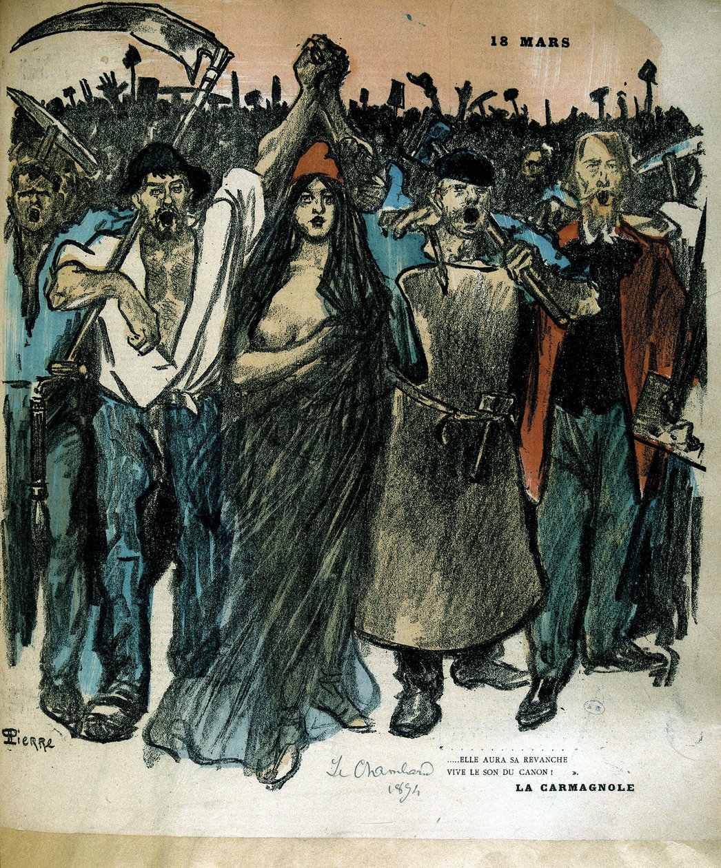 La Carmagnole – a „Le Chambard”-ban (a köztársaság allegóriája) alkotó: Théophile Alexandre Steinlen