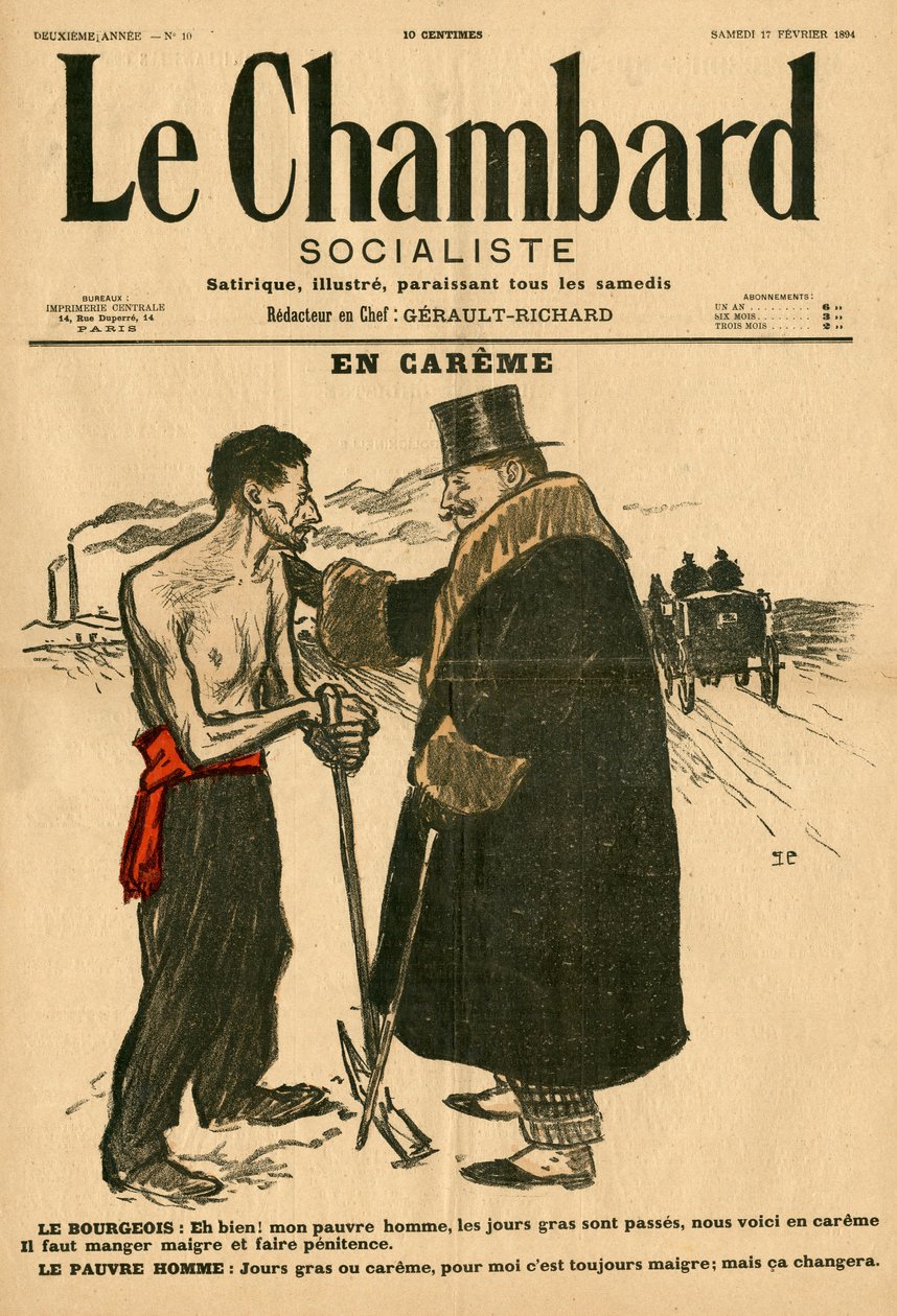 Le Chambard Socialiste, 10. szám, Szatirikus színben alkotó: Théophile Alexandre Steinlen