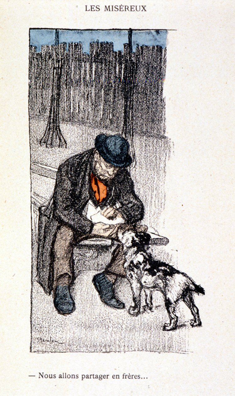 Les Miserables: Testvérként fogunk megosztani (mester és kutyája) – a „Dans la vie” című filmben, Steinlentől alkotó: Théophile Alexandre Steinlen