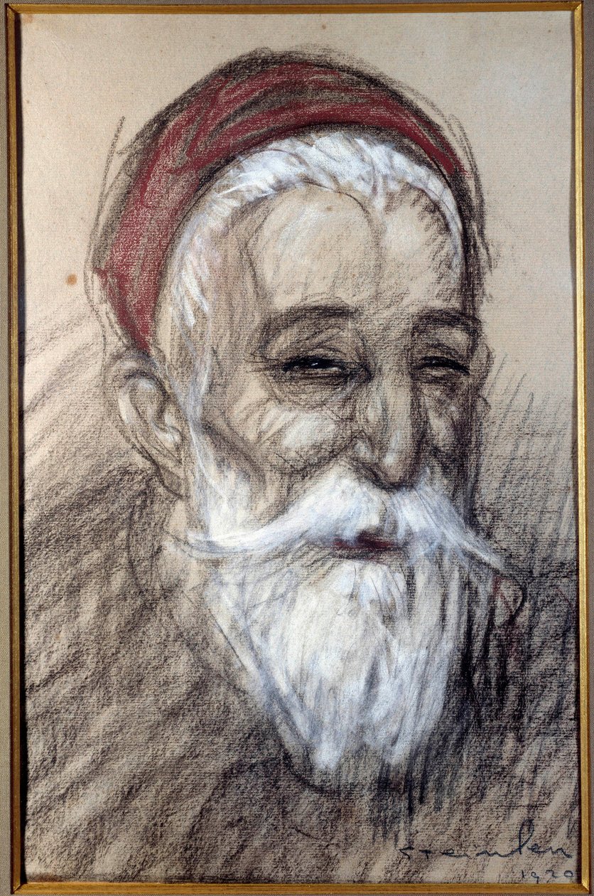 Anatole France francia politikus portréja (1844-1924) Theophile Alexandre Steinlen (1859-1923) krétarajza 1920 Vernon, Musee Poulain alkotó: Théophile Alexandre Steinlen