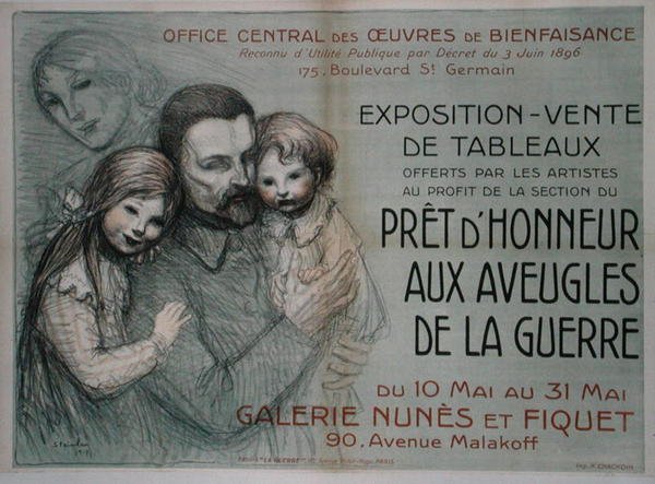 A megvakult katonák megsegítésére irányuló művészeti eladást hirdető plakát alkotó: Théophile Alexandre Steinlen