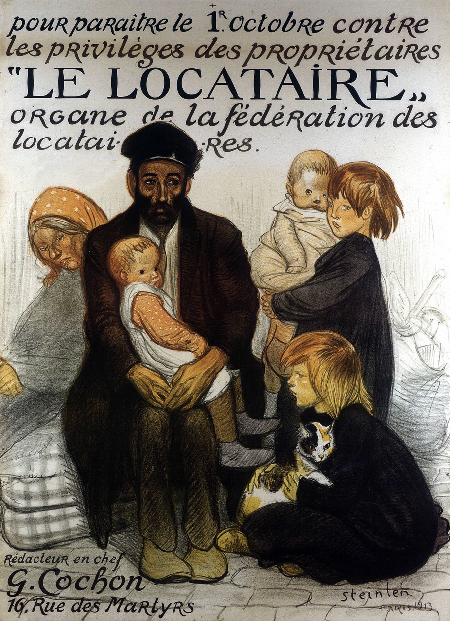 A Bérlők Szövetségének bemutatása, Párizs 1913 (poszter) alkotó: Théophile Alexandre Steinlen