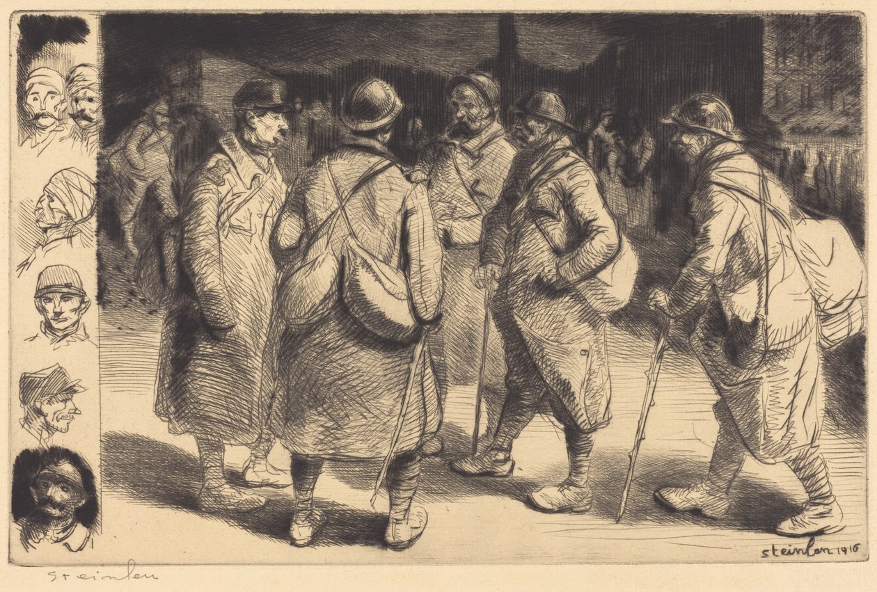 Szabadságon lévő katonák – Éjszakai jelenet (Szabadságon lévők – Éjszakai hangulat) alkotó: Théophile Alexandre Steinlen