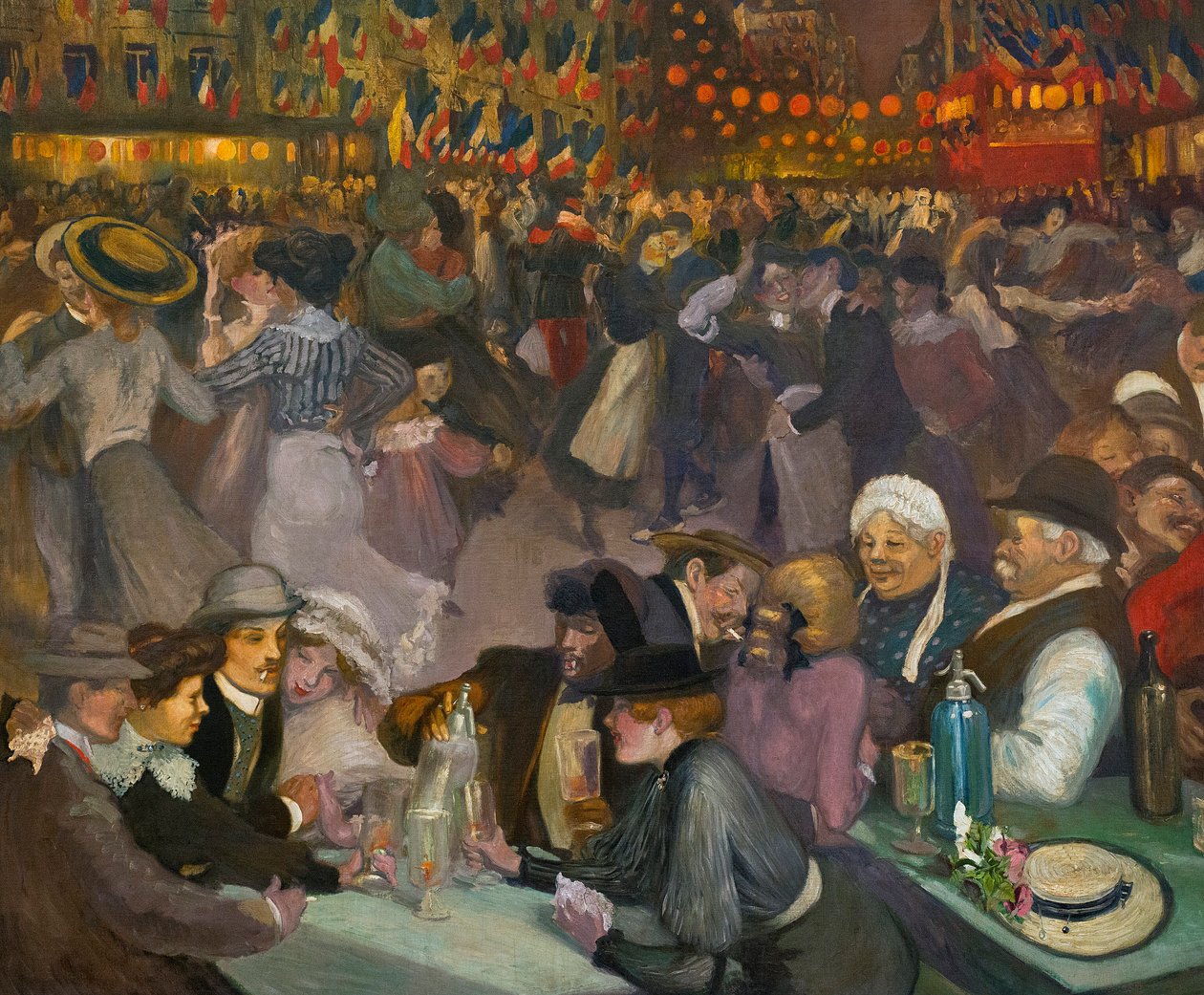 A Bastille-napi tánc (július 14.) – Alexandre Theophile Steinlen (1859-1923) – a „Bal du 14 juillet” részlete alkotó: Théophile Alexandre Steinlen