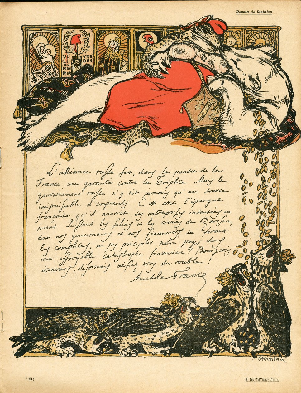 The Butter Plate, 222. szám, Szatirikus színekben alkotó: Théophile Alexandre Steinlen