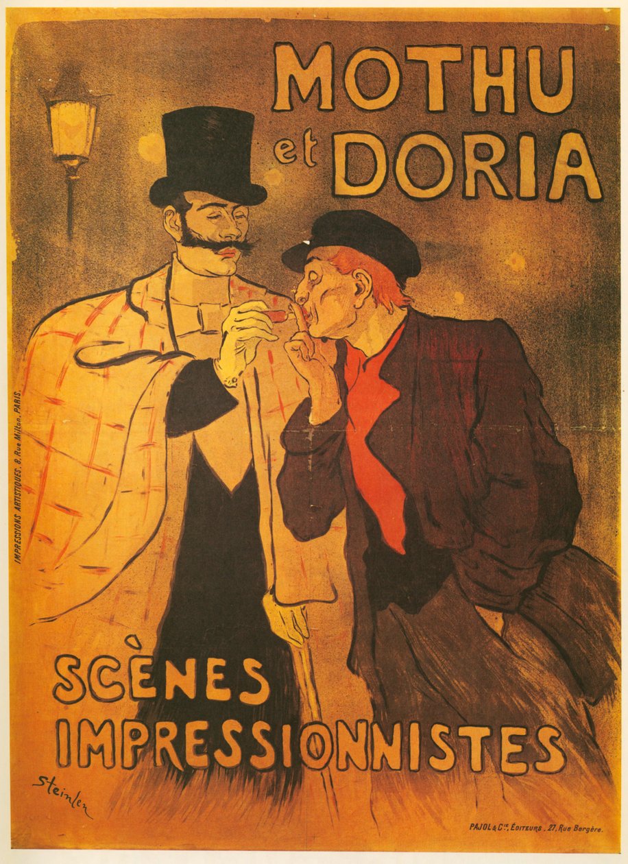 Theophile A. Steinlen: Mothu és Doria. Impresszionista jelenetek. Franciaország ... (litográfia) alkotó: Théophile Alexandre Steinlen