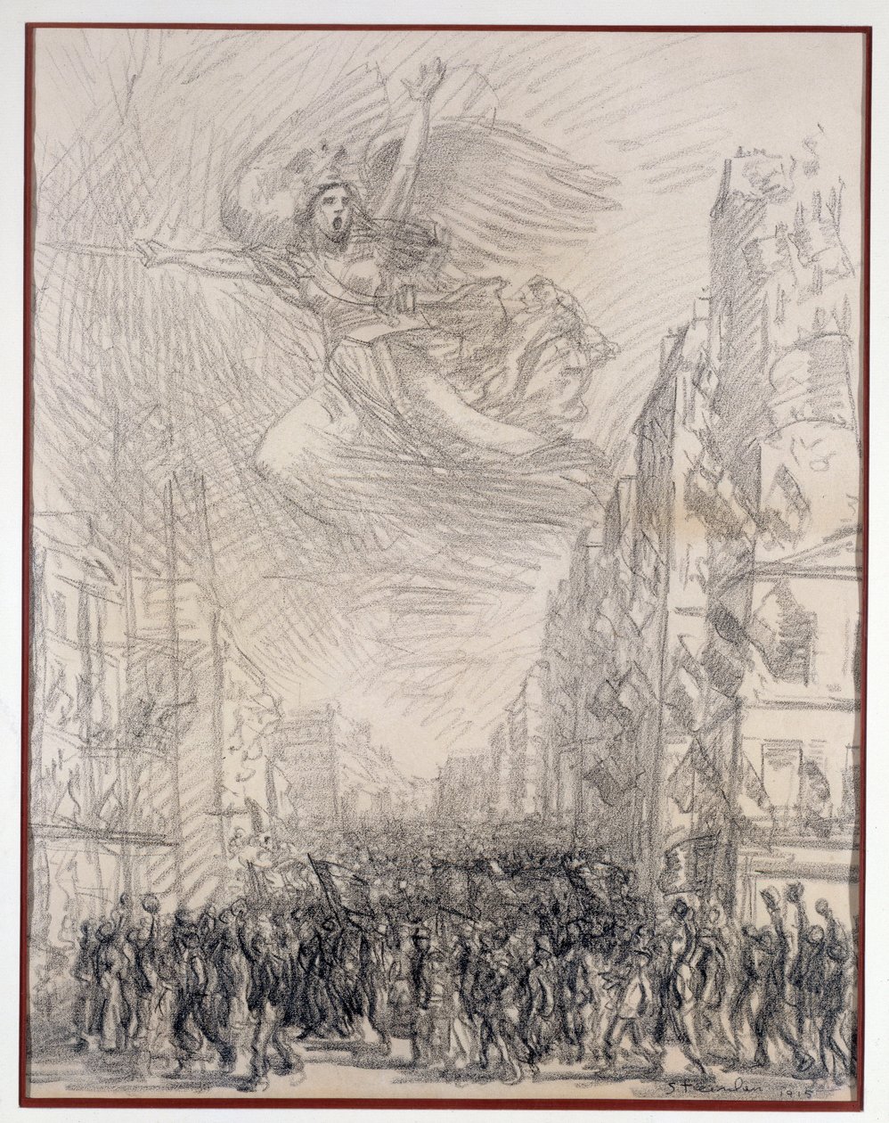 Győzelem vagy Marseillaise Allegorie. Theophile Alexandre Steinlen (1859-1923) rajza 1915 Párizs. B.N. alkotó: Théophile Alexandre Steinlen