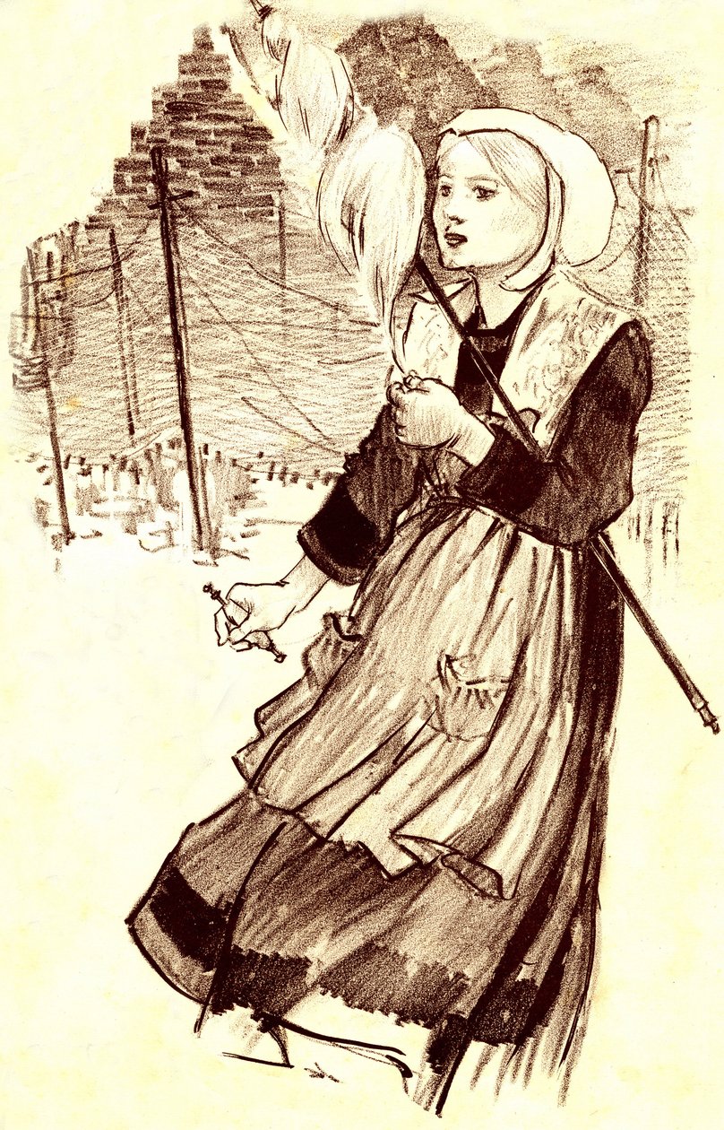 fiatal falusi - fonó - Steinlen (1859-1923) rajza (részlet) a „” Miért fájl tu? "" - 19. század vége alkotó: Théophile Alexandre Steinlen