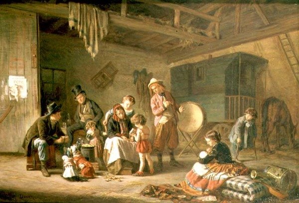 A sétáló játékosok alkotó: Theophile Emmanuel Duverger