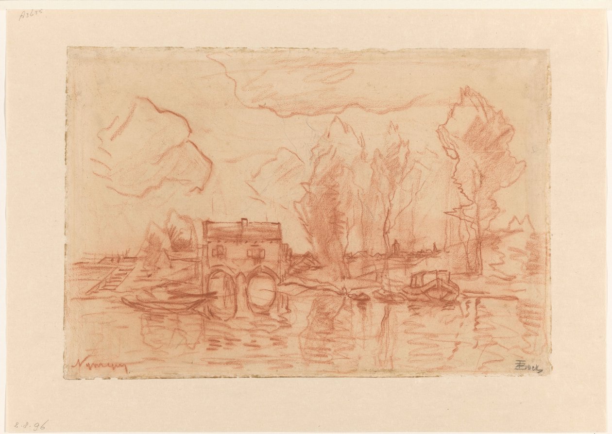 Táj Nijmegen közelében alkotó: Theophile de Bock