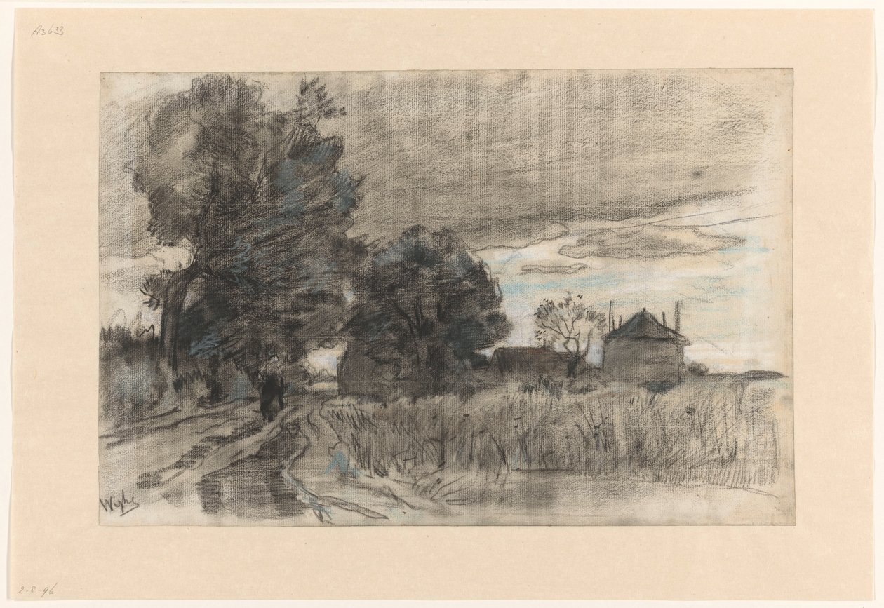Zandweg Wijhében nehéz ég alatt alkotó: Theophile de Bock