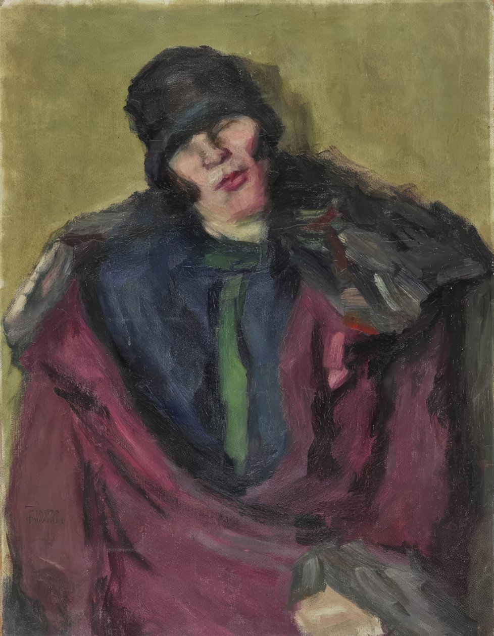 Női portré alkotó: Theophrastos Triantaphyllidis