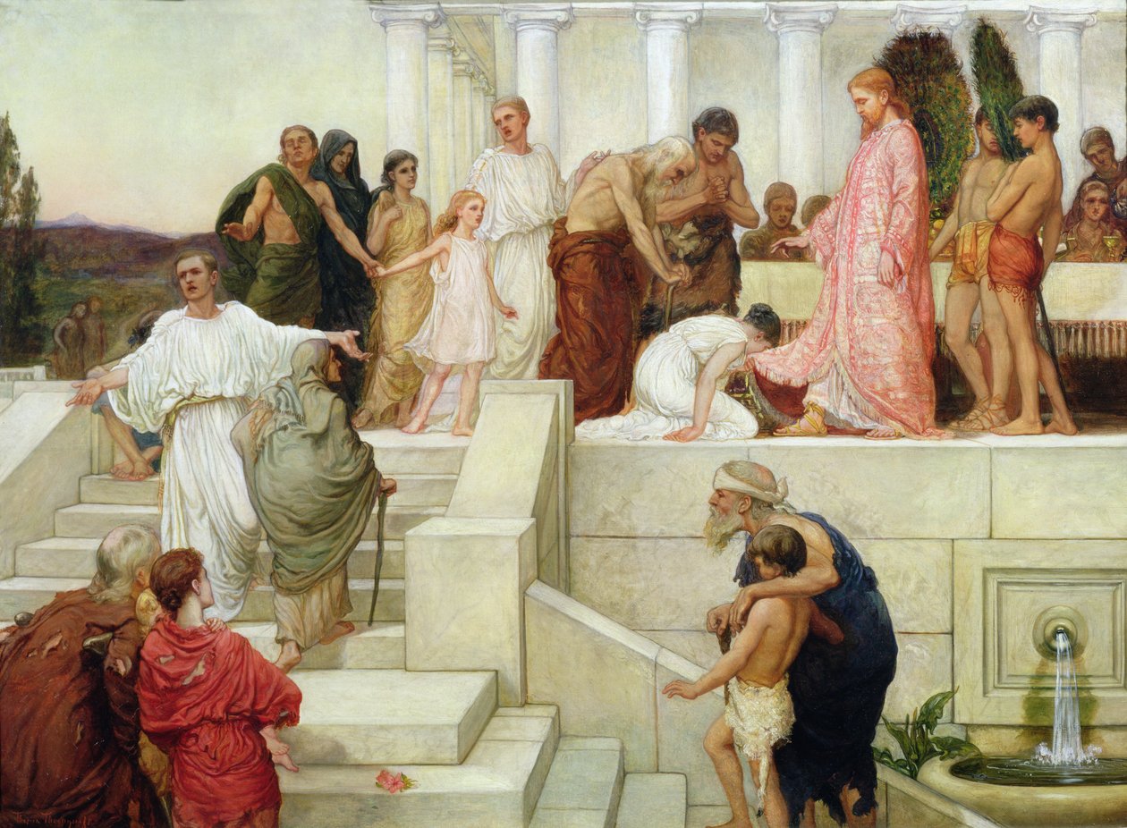 A nagy vacsora példázata (olaj, vászon) alkotó: Theresa Georgina Thornycroft