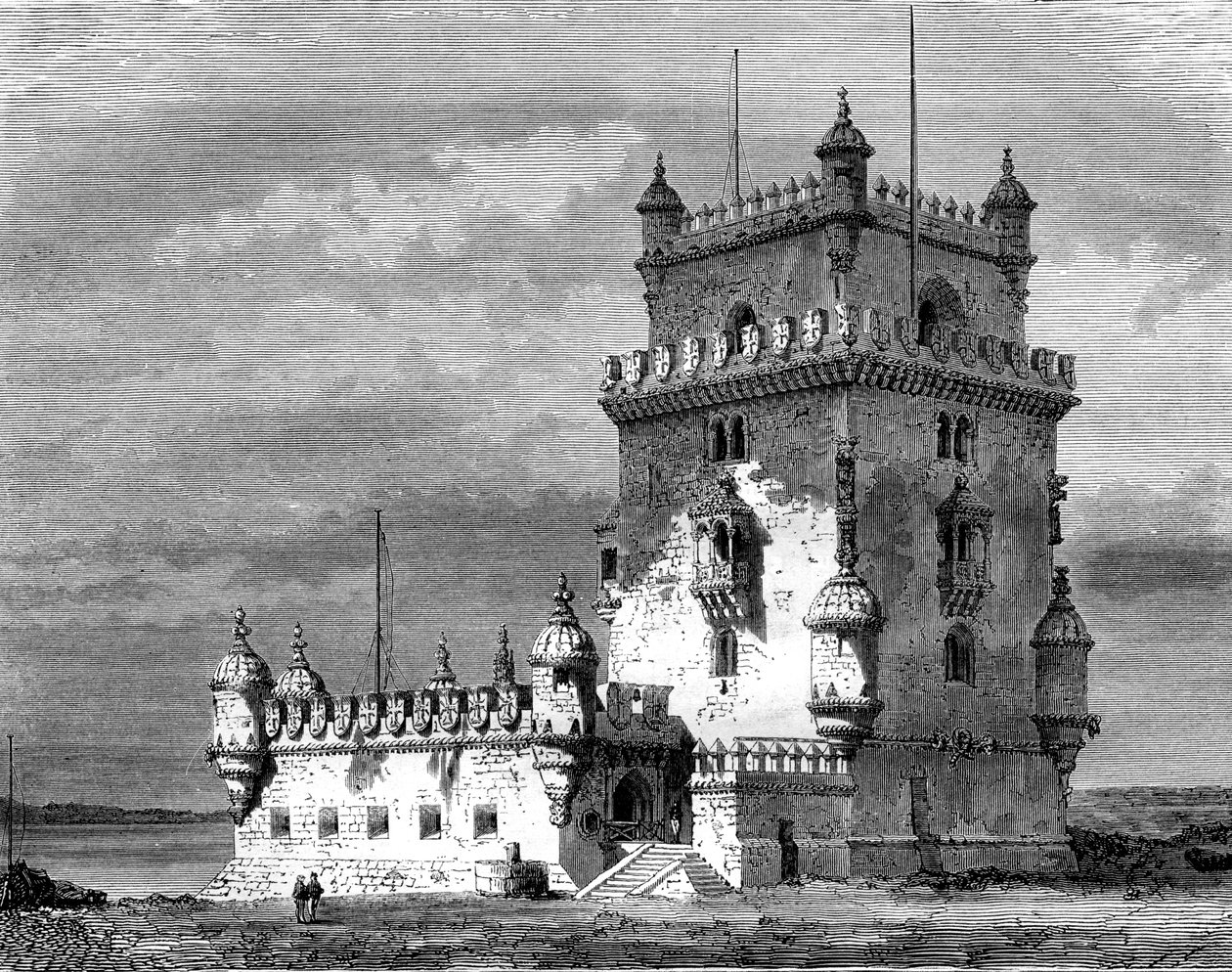 Belém-torony, Lisszabon, Portugália, 19. század. alkotó: Therond