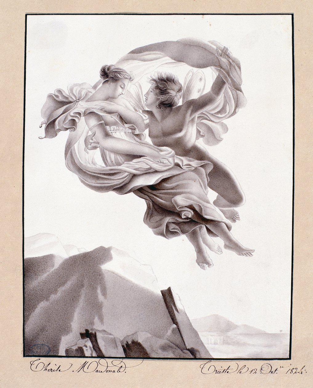 Psyche elrablása, Trieszt, 1824. okt. 12. alkotó: Therèse Macdonale