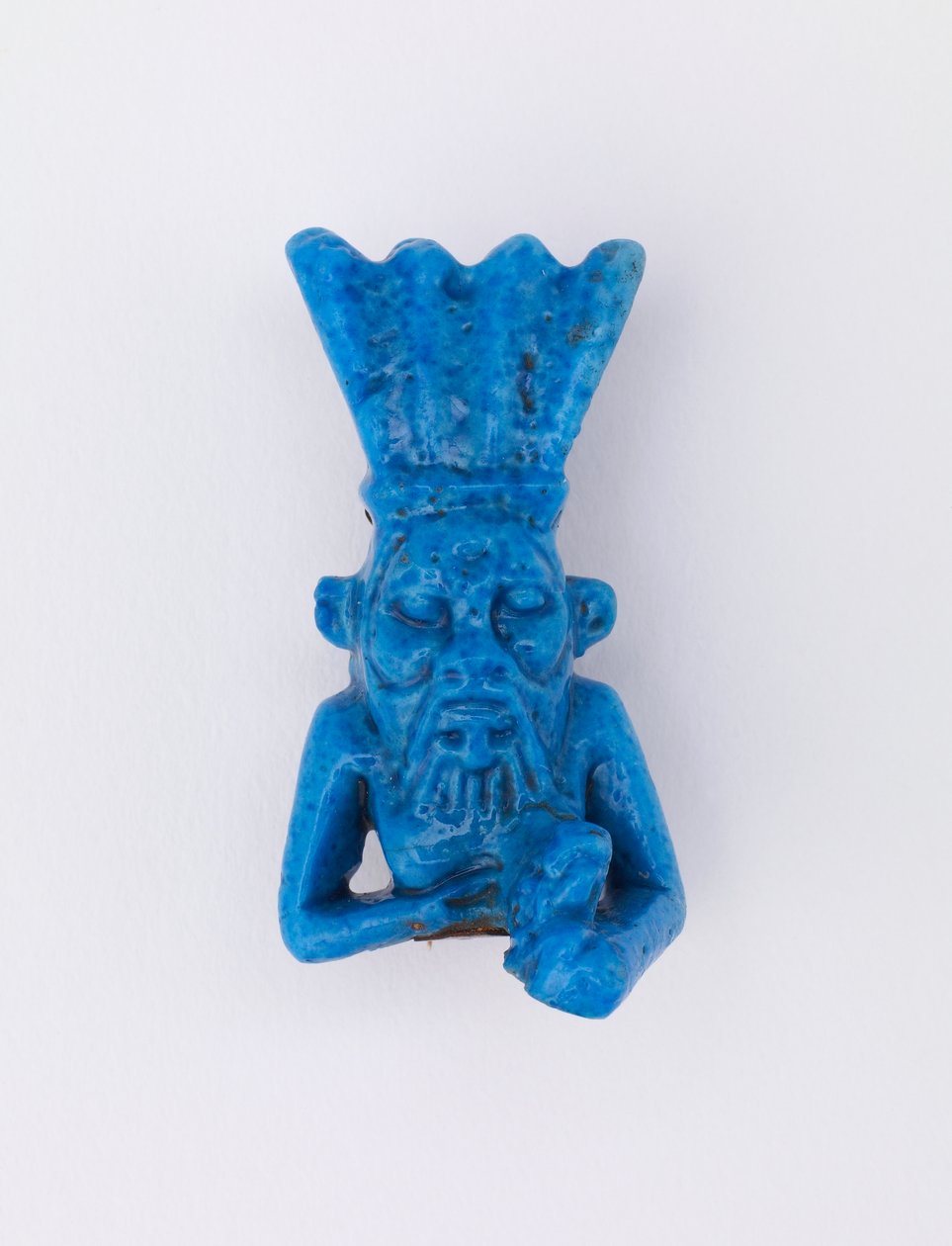 Bes, csapként visszaszerelve, Kr.e. 1075-656 vagy későbbi mázas fajansz alkotó: Third Intermediate Period Egyptian