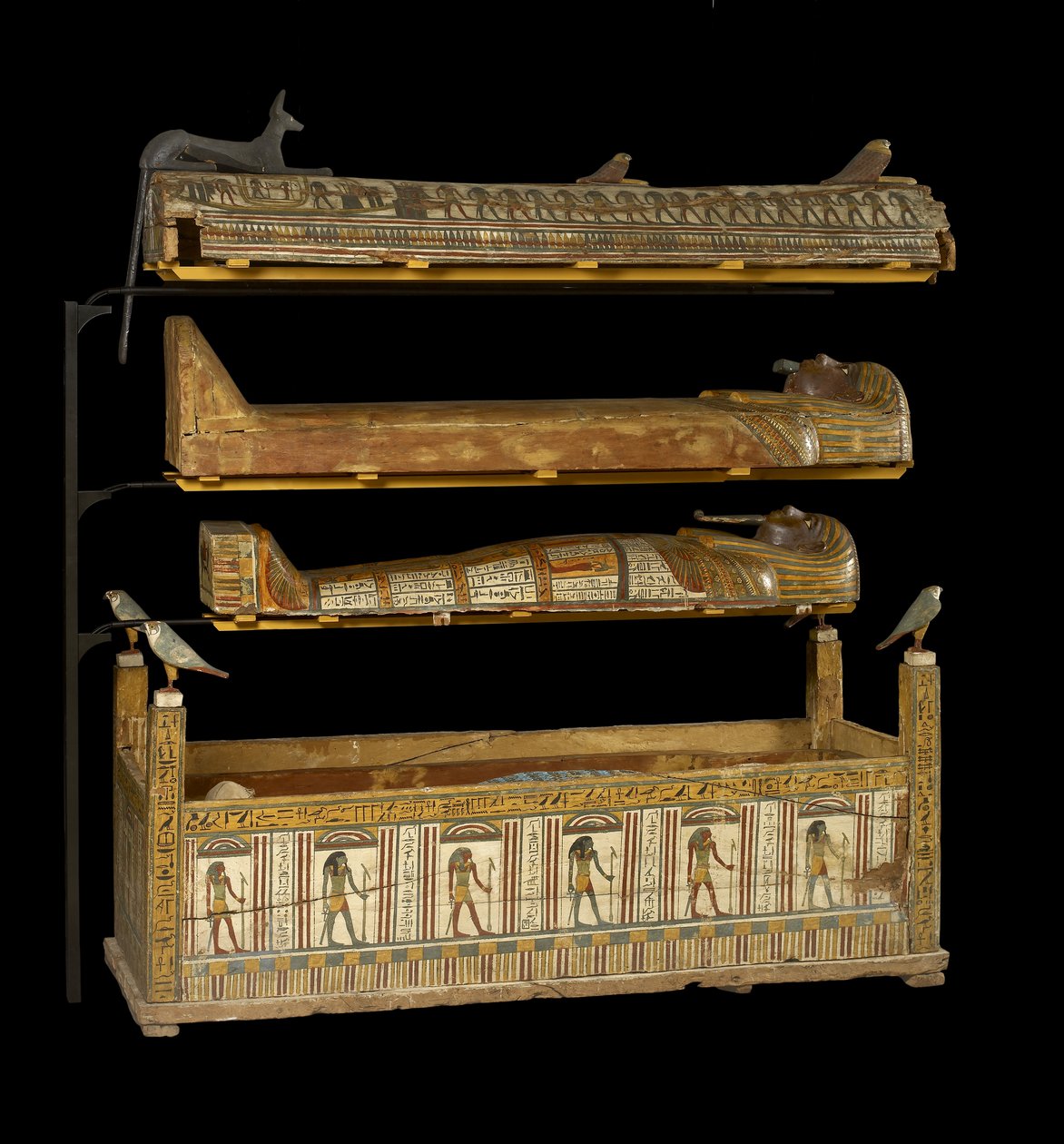 Djeddjehutefankh, teljes múmia belső koporsófából és csontból alkotó: Third Intermediate Period Egyptian