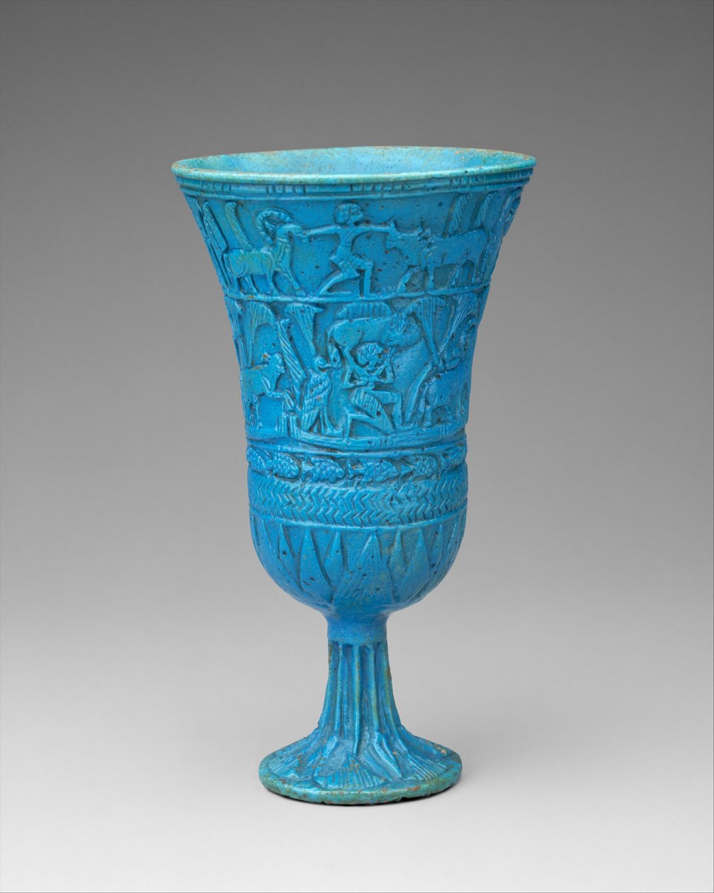 Lotiform kehely, Kr.e. 945–664 (fajansz) alkotó: Third Intermediate Period Egyptian