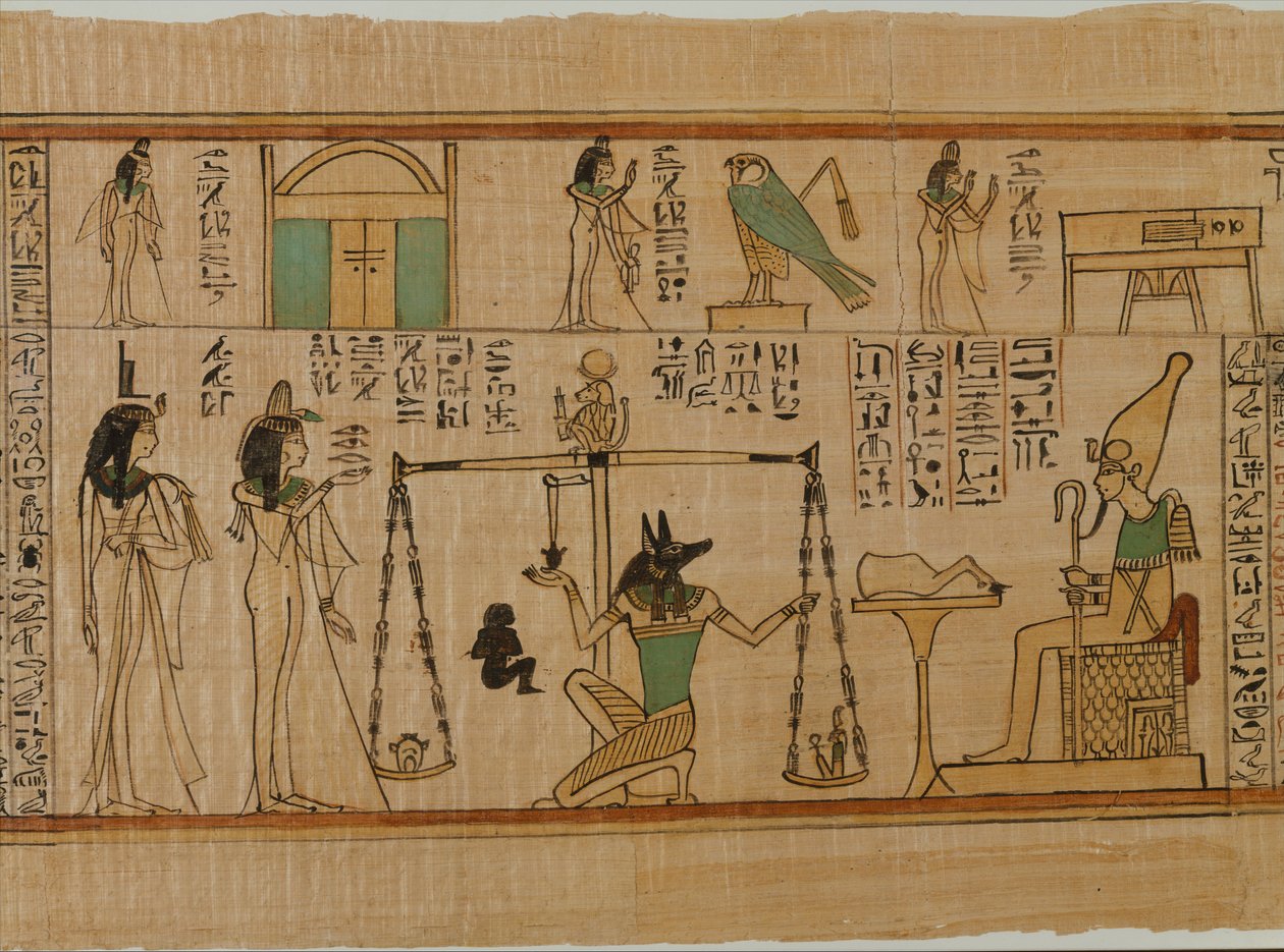 Amun Nany temetési papiruszának énekese, ie 1050 x. (papirusz, festék) alkotó: Third Intermediate Period Egyptian