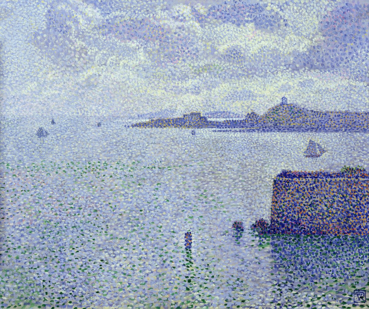 Vitorlás hajók egy torkolatban, 1892-93 körül alkotó: Théo van Rysselberghe