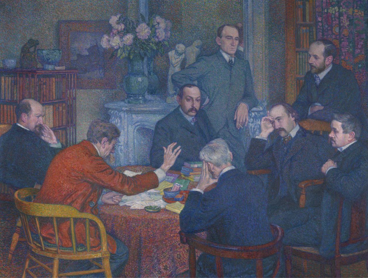 Emile Verhaeren felolvasása alkotó: Théo van Rysselberghe