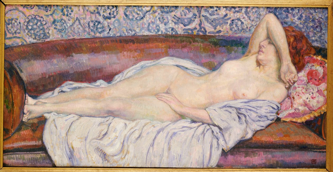 Fekvő akt alkotó: Théo van Rysselberghe