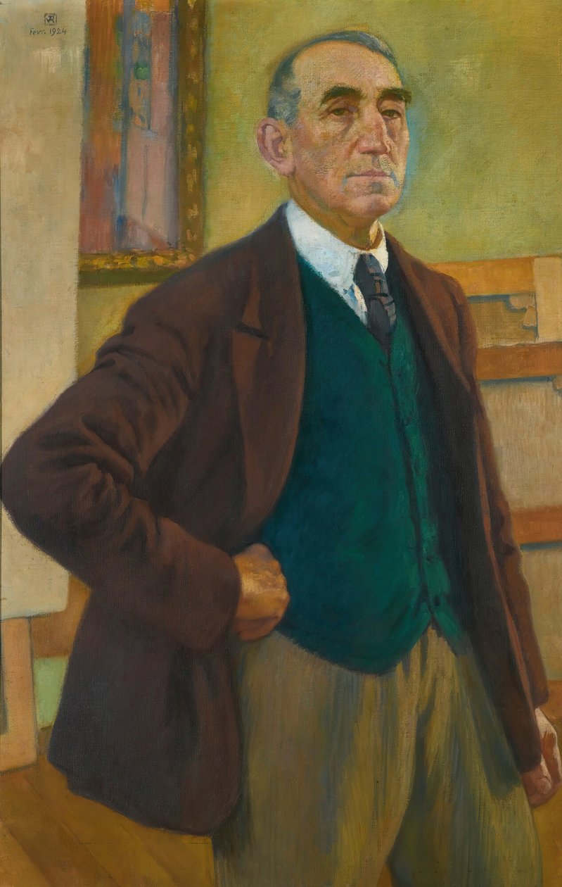 Önarckép zöld mellényben, 1924. alkotó: Théo van Rysselberghe