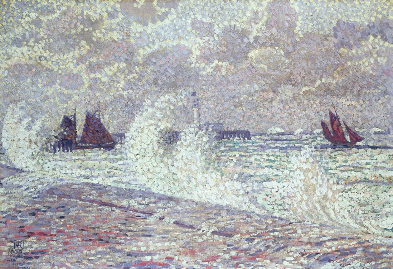 A tenger napéjegyenlőség idején, Boulogne-sur-Mer, 1900 alkotó: Théo van Rysselberghe